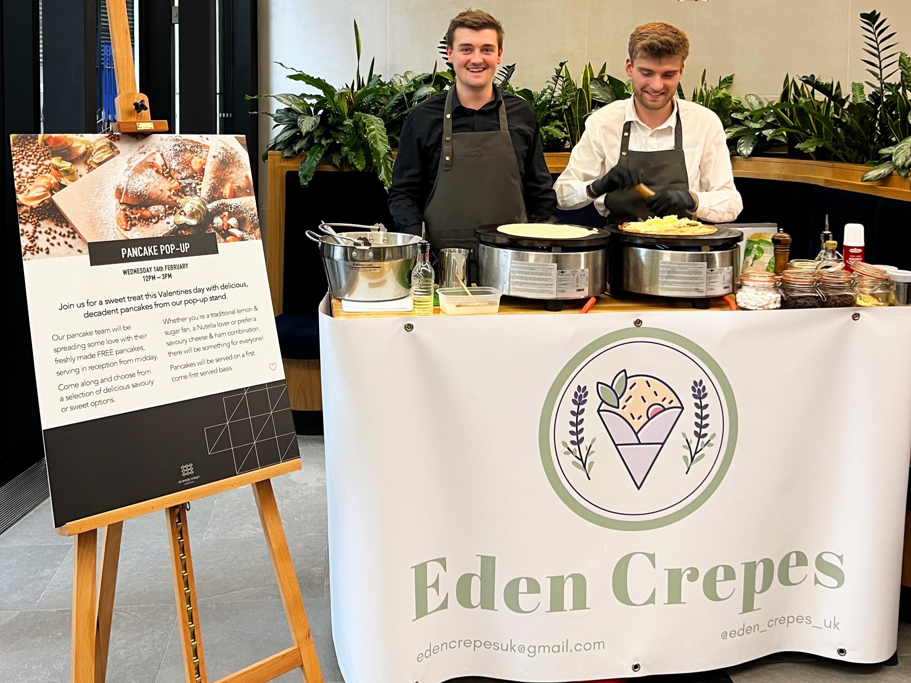 Eden Crepes Pancake Day corporate catering — live creperie