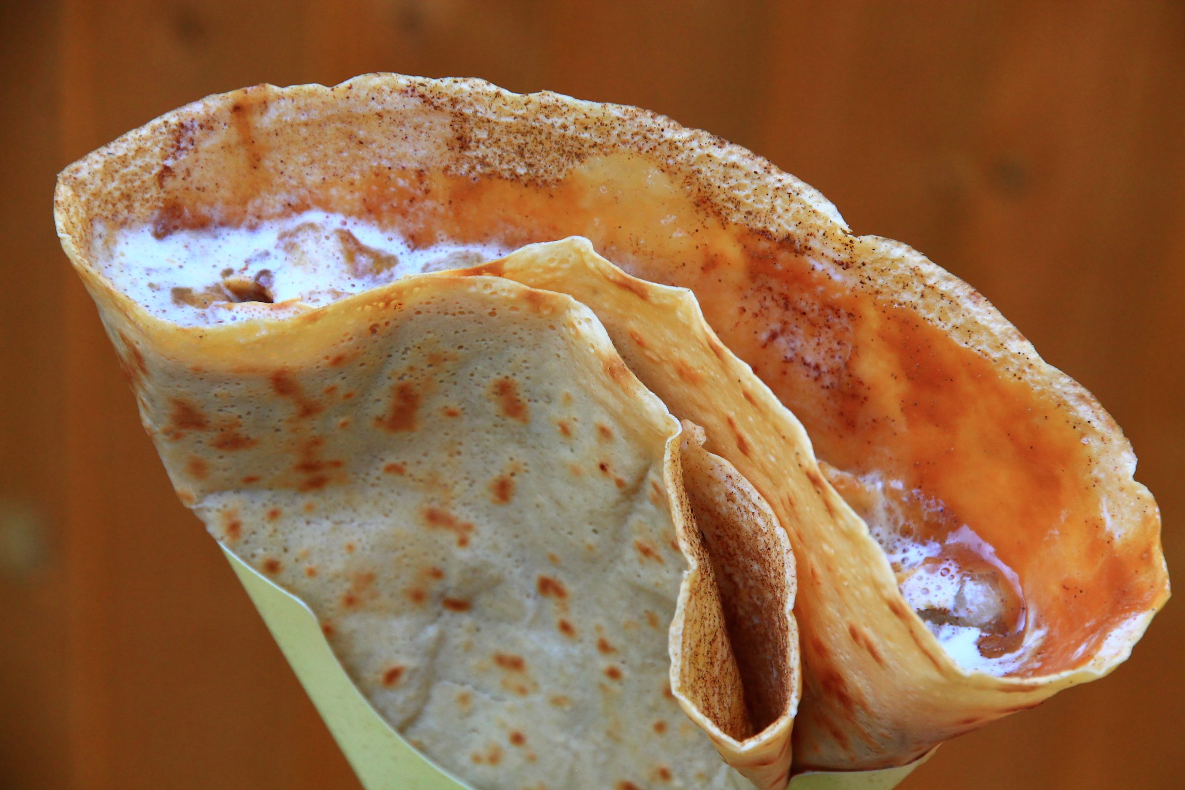 The Bannoffee served in an Eden Crepes holder