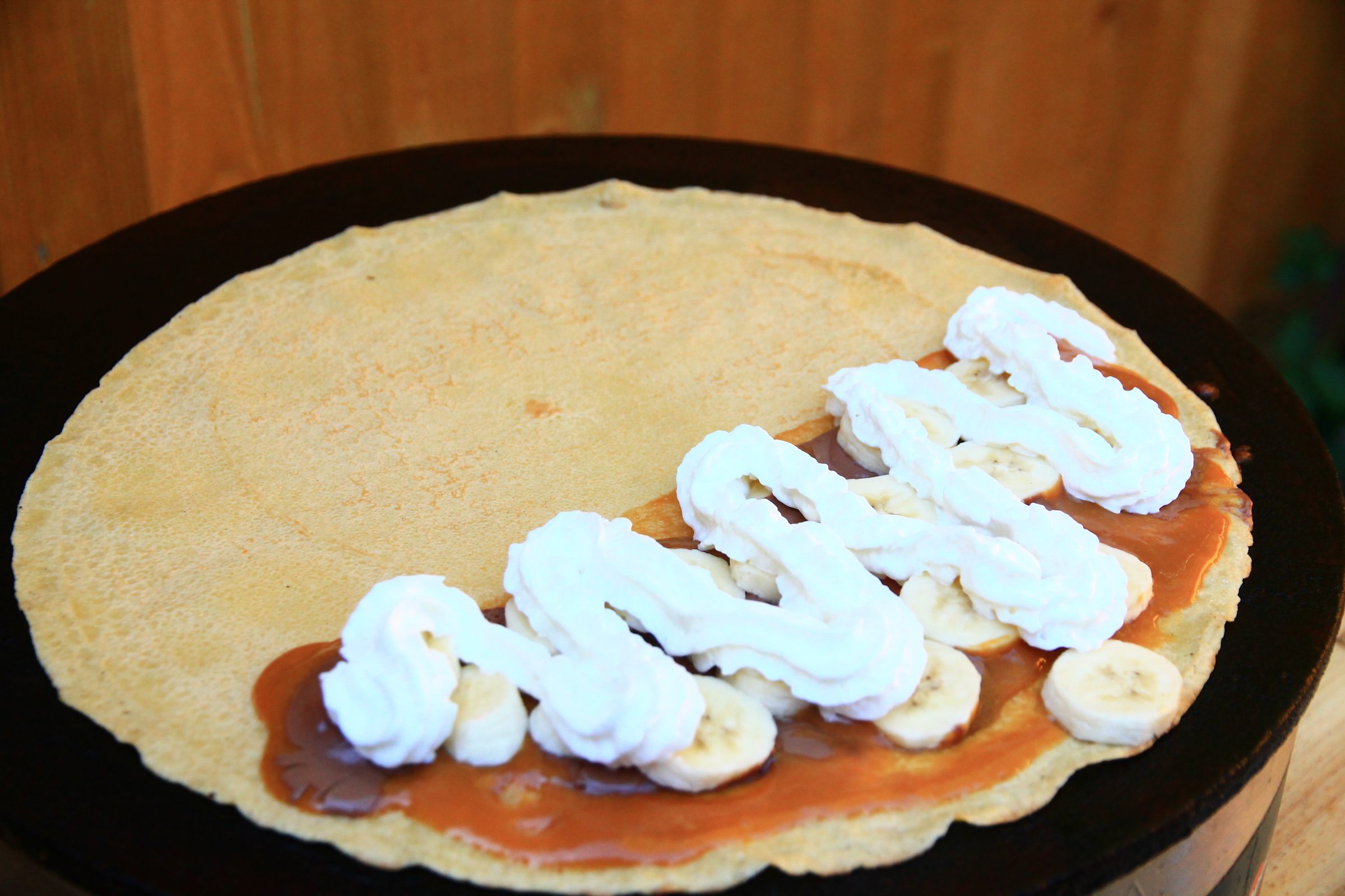 The Bannoffee &mdash; a Signature Sweet crepe with bananas, salted caramel and cream