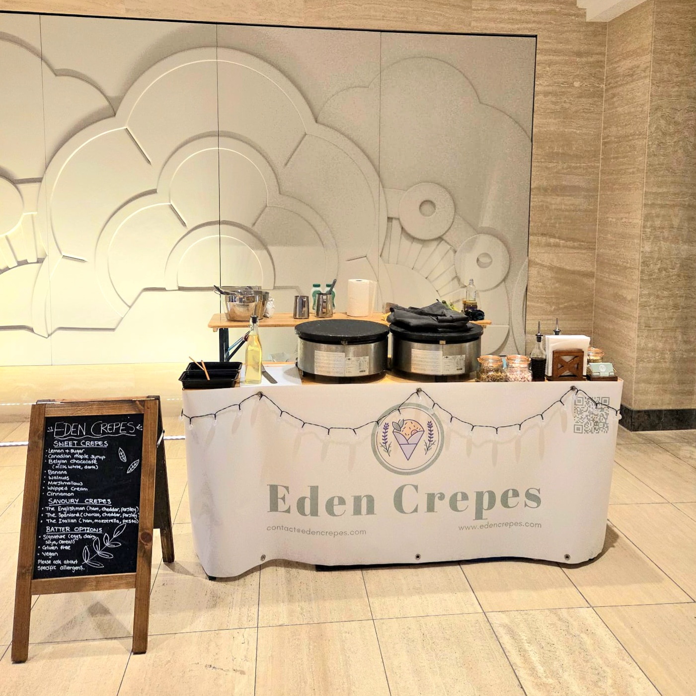 Eden Crepes indoor office stall setup